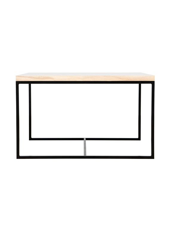 Carbo 80 x 80 sofabord Hvitlasert eik front