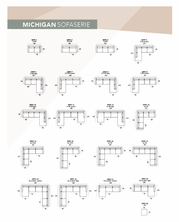 Michigan Hjørnesofa 23/32